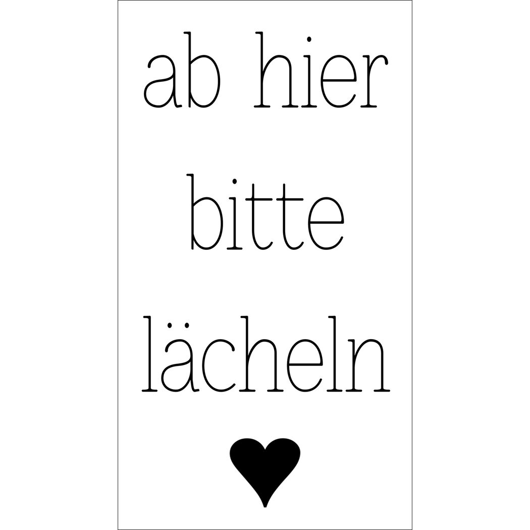 Decopanel 'Ab hier bitte lächeln 15 x 30 cm