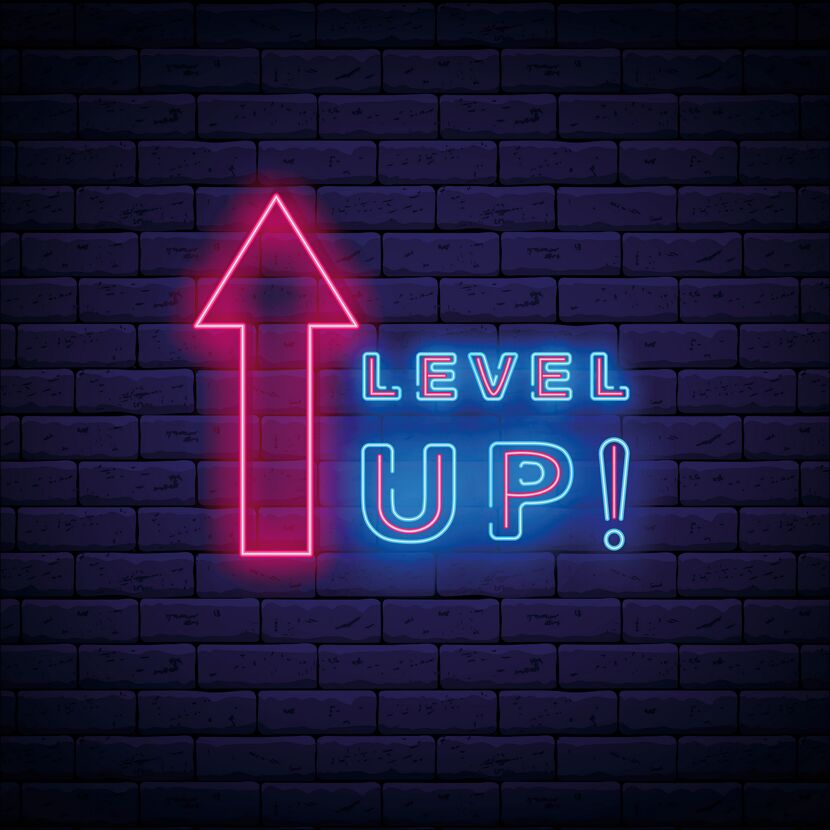 Decopanel 'Neon Level up' 30 x 30 cm