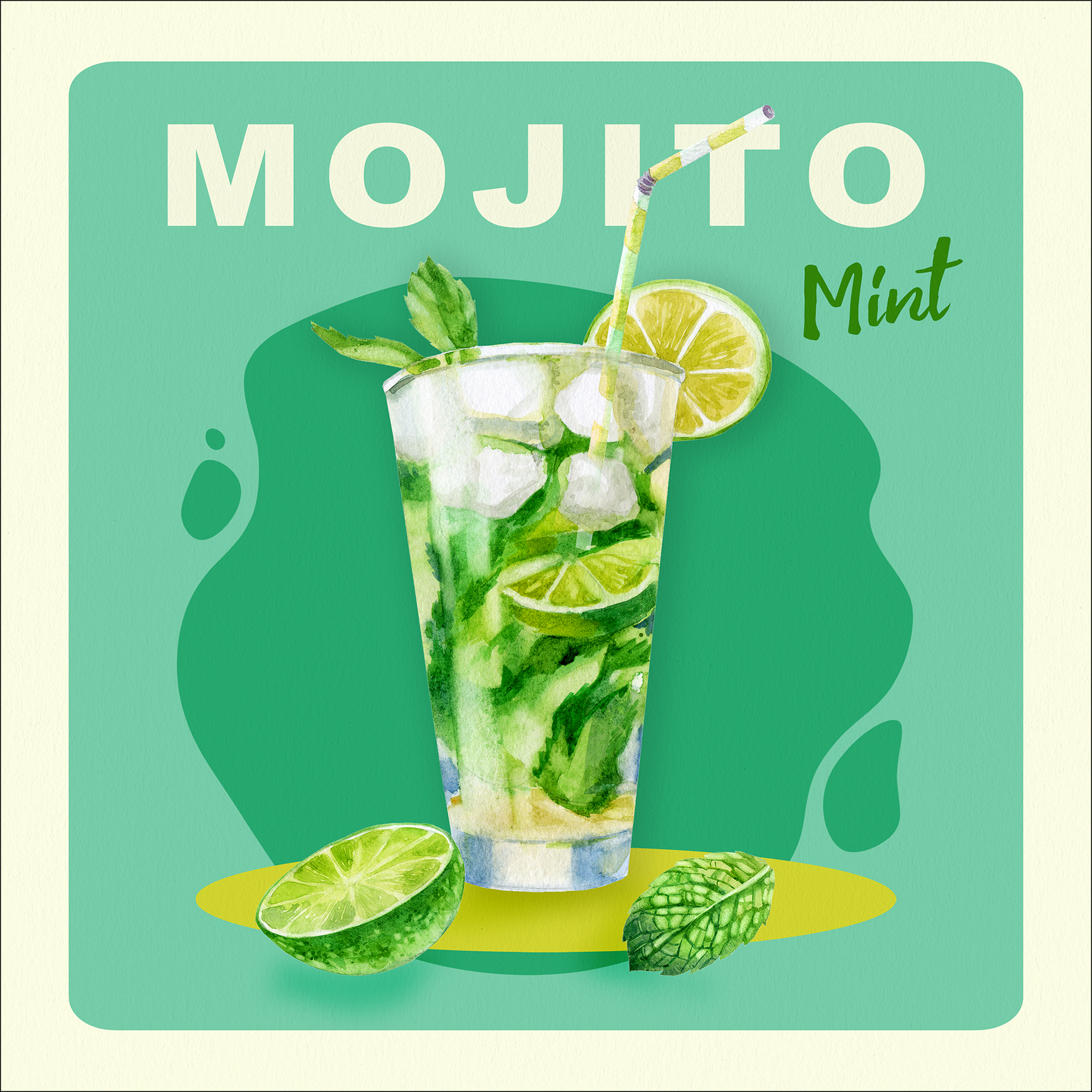 Decopanel 'Mojito Mint' 30 x 30 cm