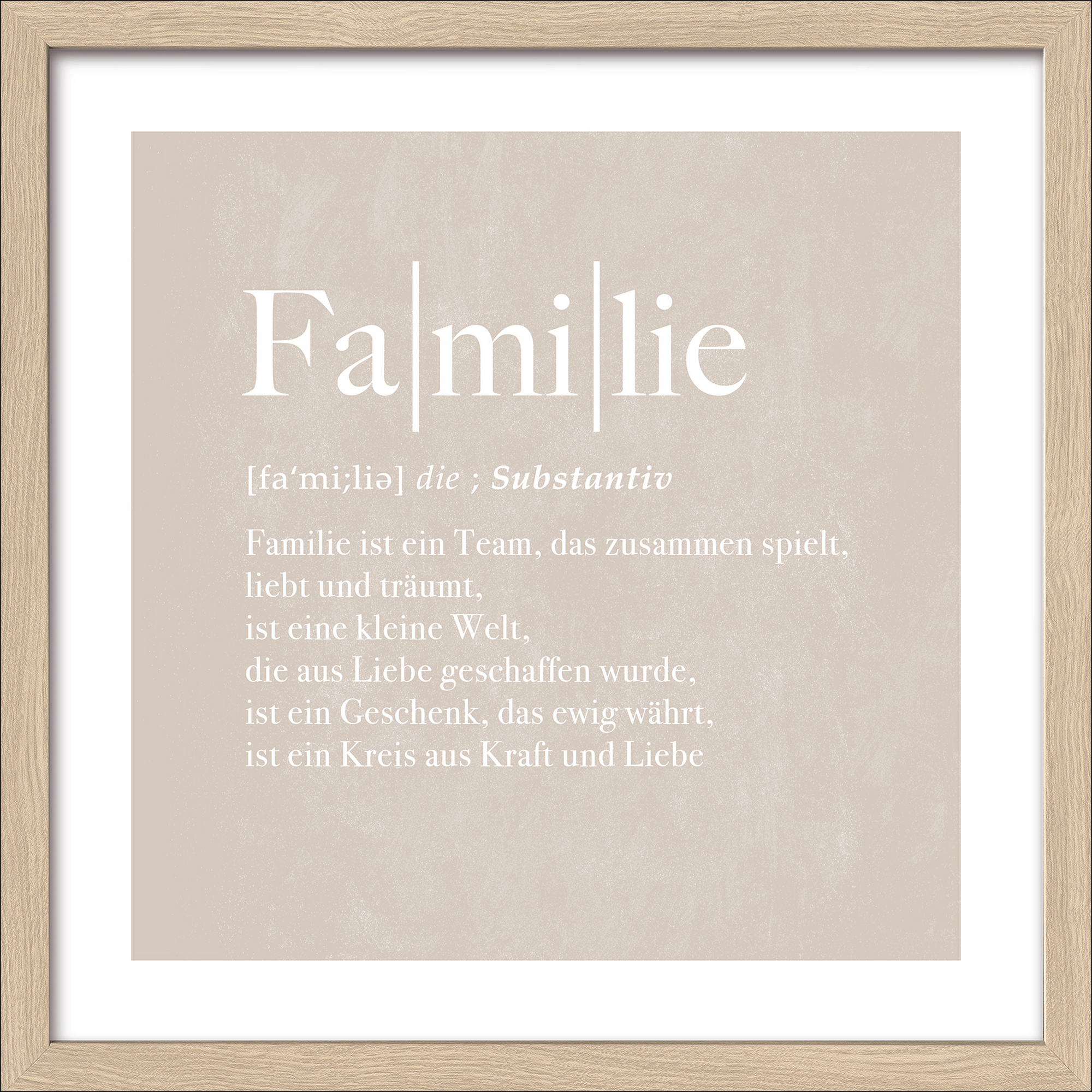 Kunstdruck Framed-Art Slim Scandic 'Familie' 33 x 33 cm gerahmt