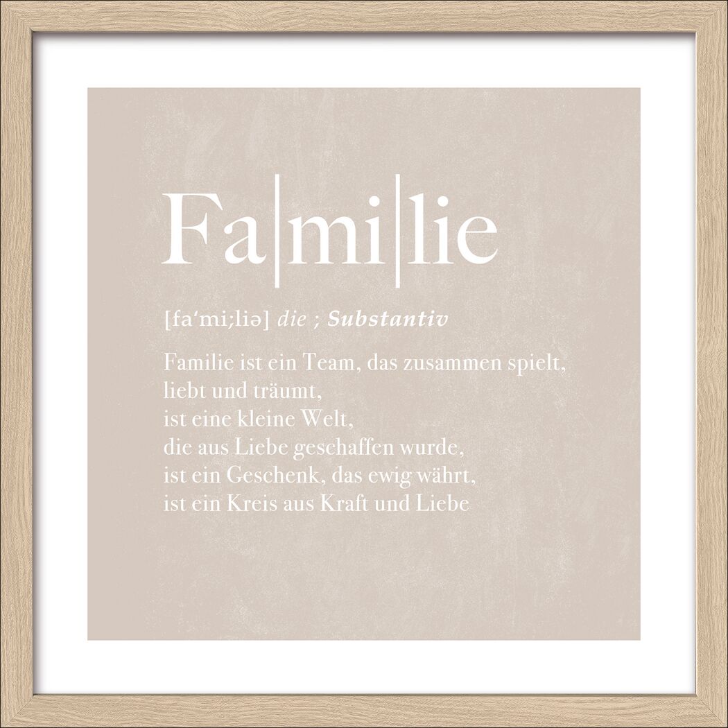 Kunstdruck Framed-Art Slim Scandic 'Familie' 33 x 33 cm gerahmt