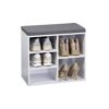 Schuhschrank mit Sitzkissen weiß/grau 51,5 x 48 x 29,5 cm