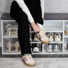 Schuhschrank mit Sitzkissen weiß/grau 51,5 x 48 x 29,5 cm