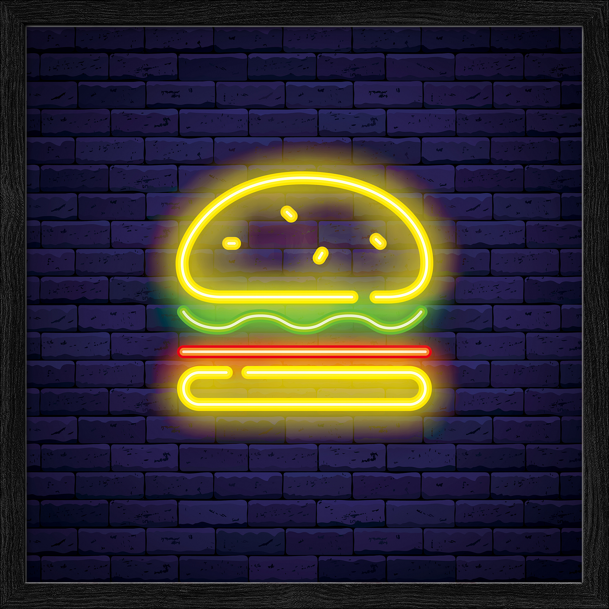 Kunstdruck Framed-Art Slim Scandic 'Hamburger' 33 x 33 cm gerahmt