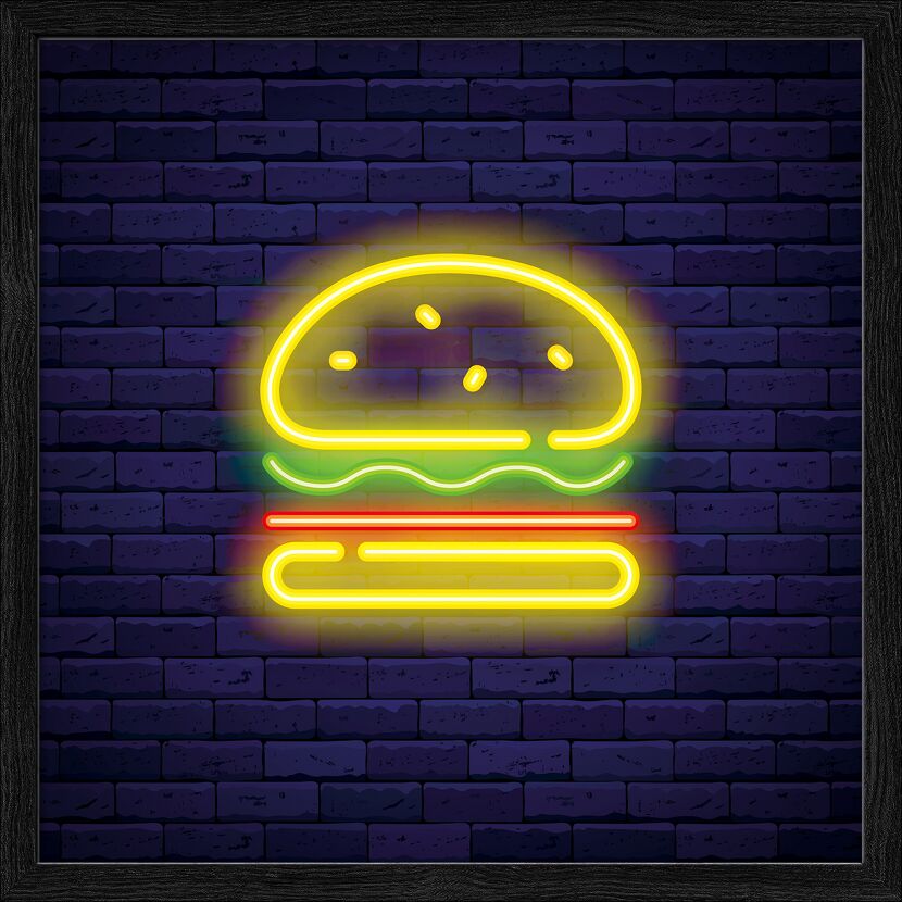 Kunstdruck Framed-Art Slim Scandic 'Hamburger' 33 x 33 cm gerahmt