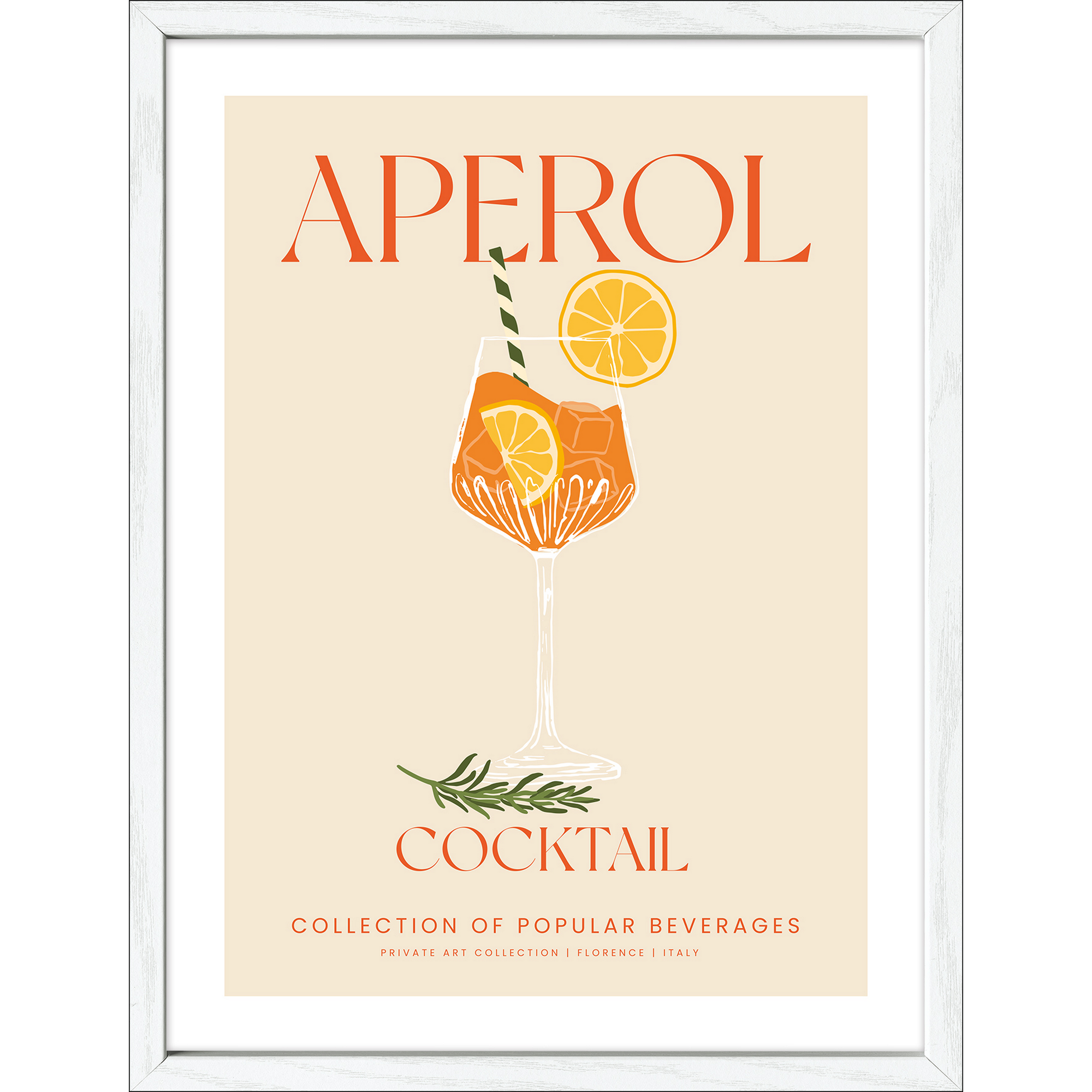 Kunstdruck Framed-Art Slim Scandic 'Aperol' 33 x 43 cm gerahmt
