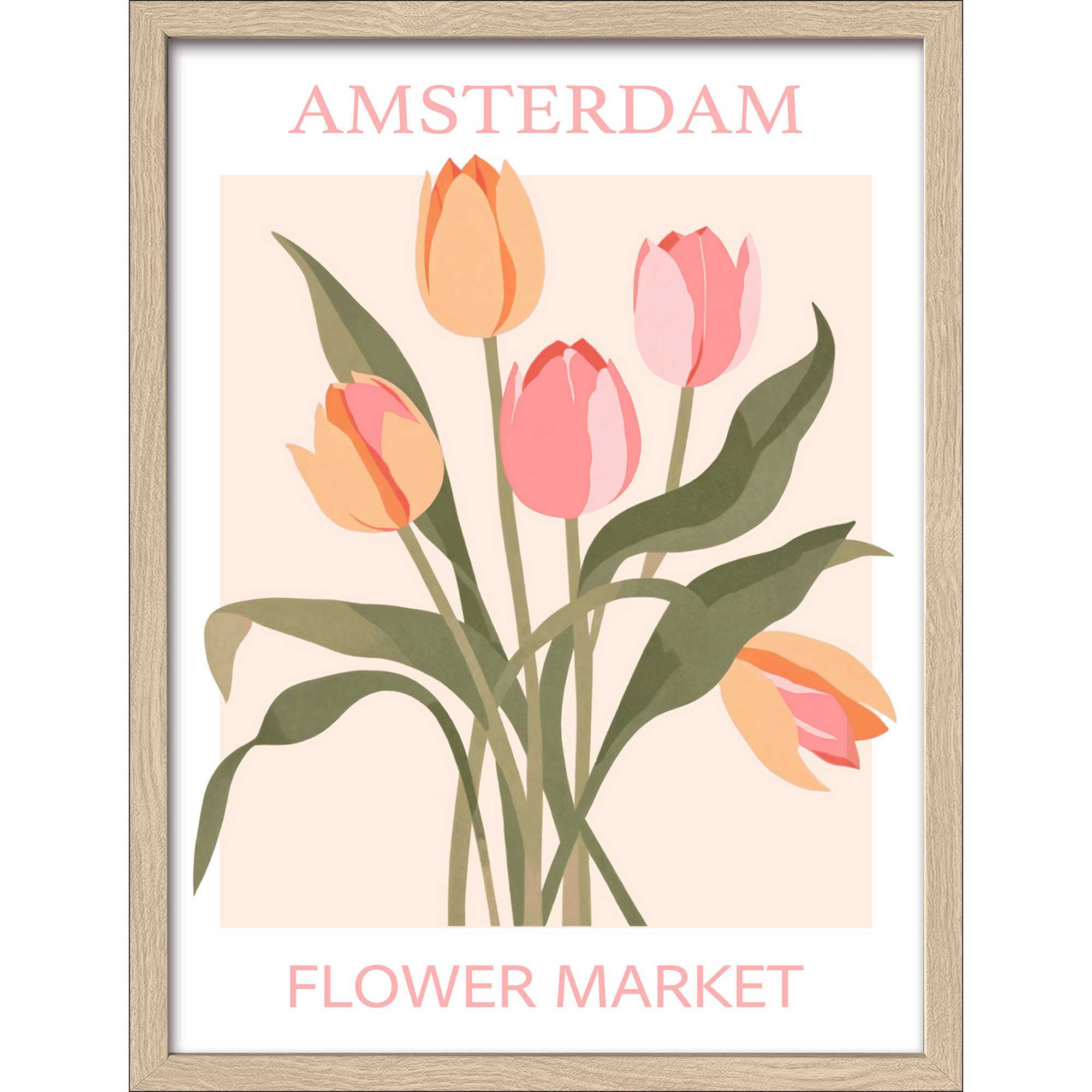 Kunstdruck Framed-Art Slim Scandic 'Market IV' 33 x 43 cm gerahmt