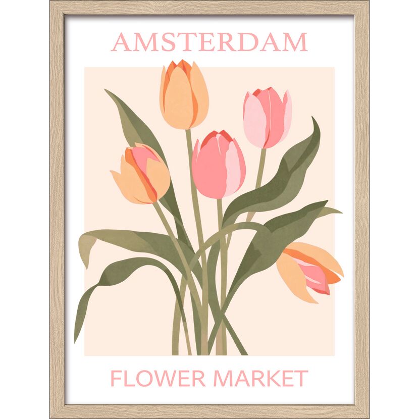 Kunstdruck Framed-Art Slim Scandic 'Market IV' 33 x 43 cm gerahmt