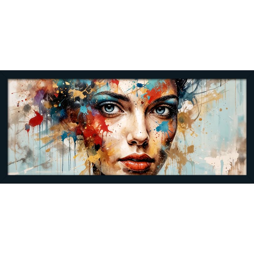 Kunstdruck Framed-Art oversized 'Portrait IV' 130 x 60 cm gerahmt