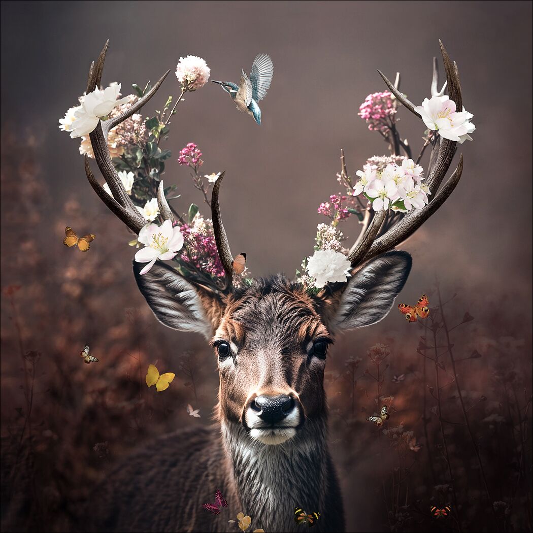 Leinwandbild Canvas-Art 'Deer' 50 x 50 cm