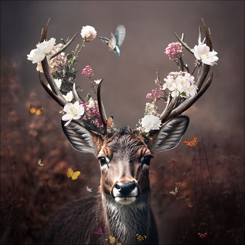 Leinwandbild Canvas-Art 'Deer' 50 x 50 cm