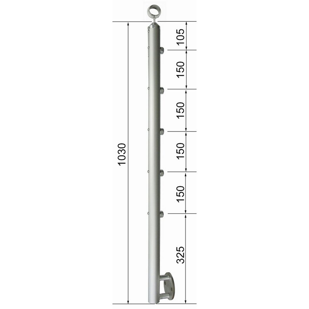 Geländerstab 'B52' Aluminium eloxiert Ø 42,4 x 1030 mm