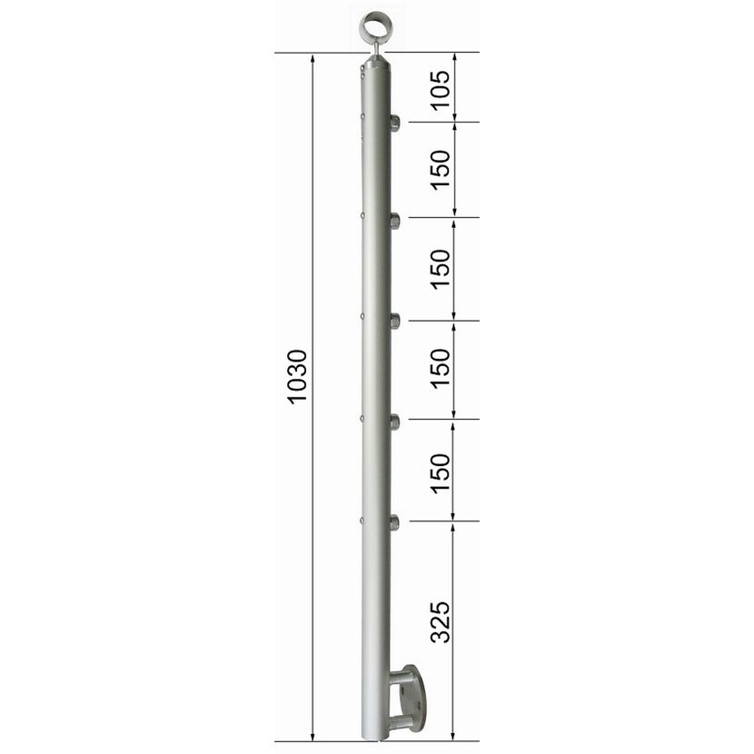 Geländerstab 'B52' Aluminium eloxiert Ø 42,4 x 1030 mm