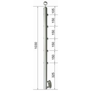Geländerstab 'B52' Aluminium eloxiert Ø 42,4 x 1030 mm