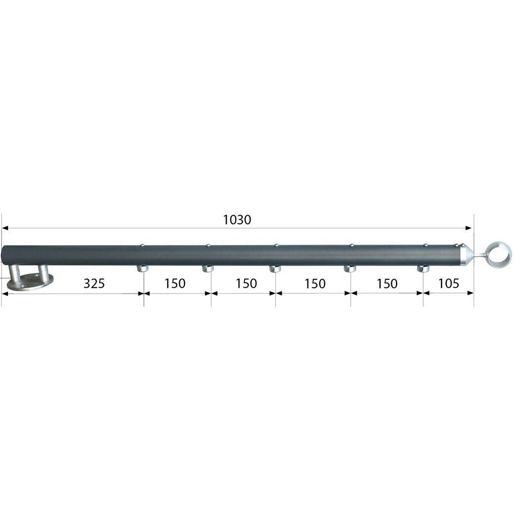 Geländerstab 'B101' Aluminium anthrazit Ø 42,4 x 1030 mm
