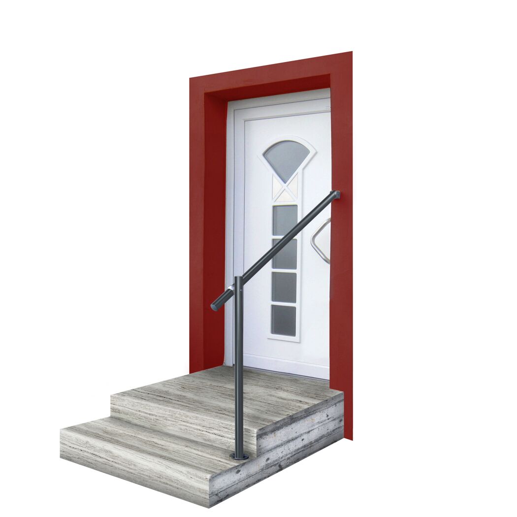 Eingangsgeländer 'GA5' Aluminium anthrazit Bodenmontage 1150 mm
