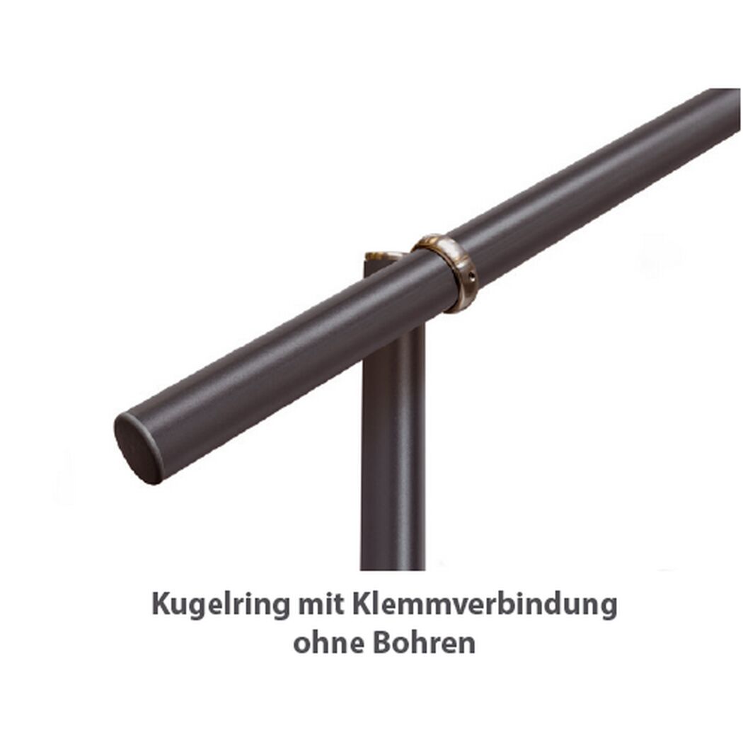Eingangsgeländer 'GA5' Aluminium anthrazit Bodenmontage 1150 mm