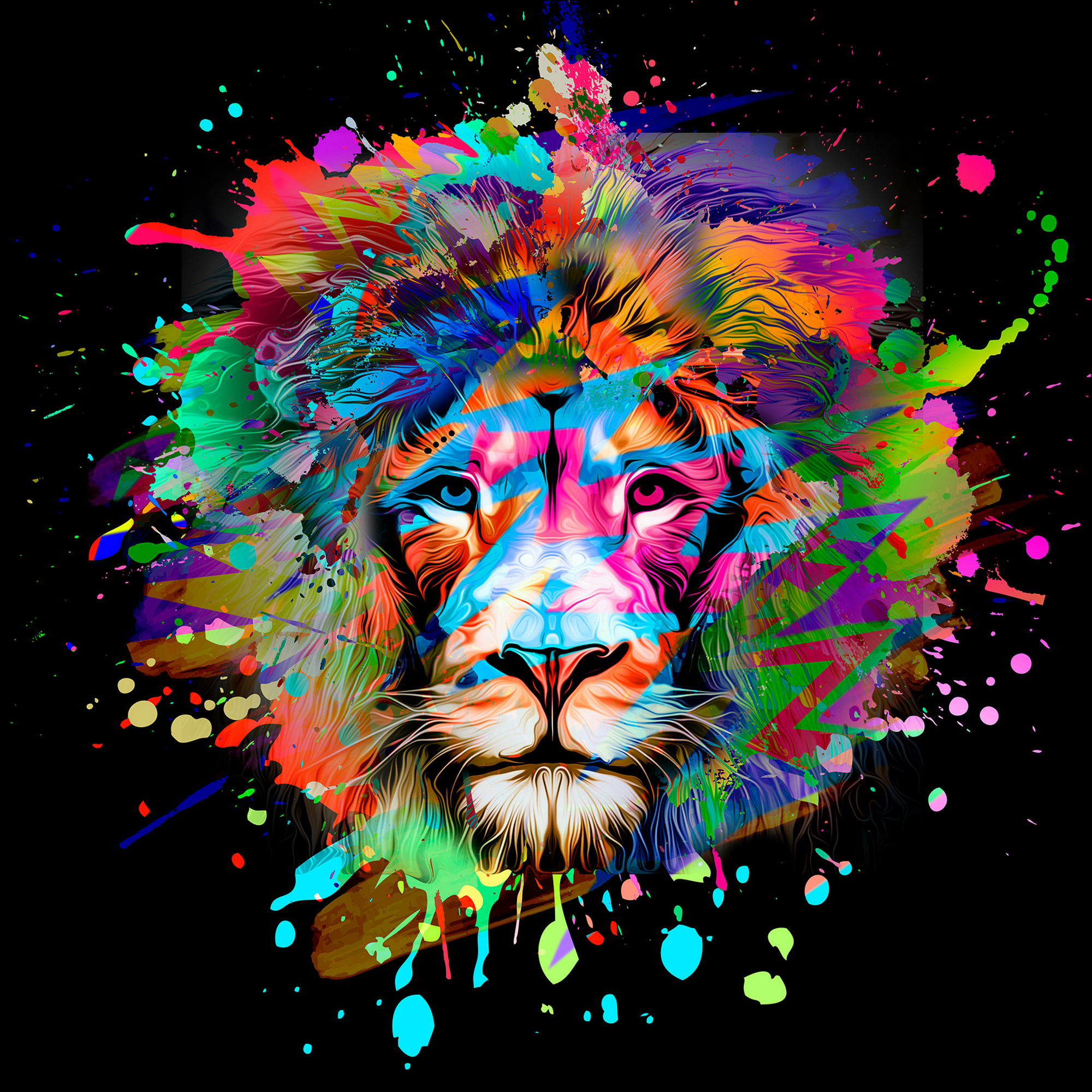 Glasbild Glas-Art 'Lion Head III' 20 x 20 cm