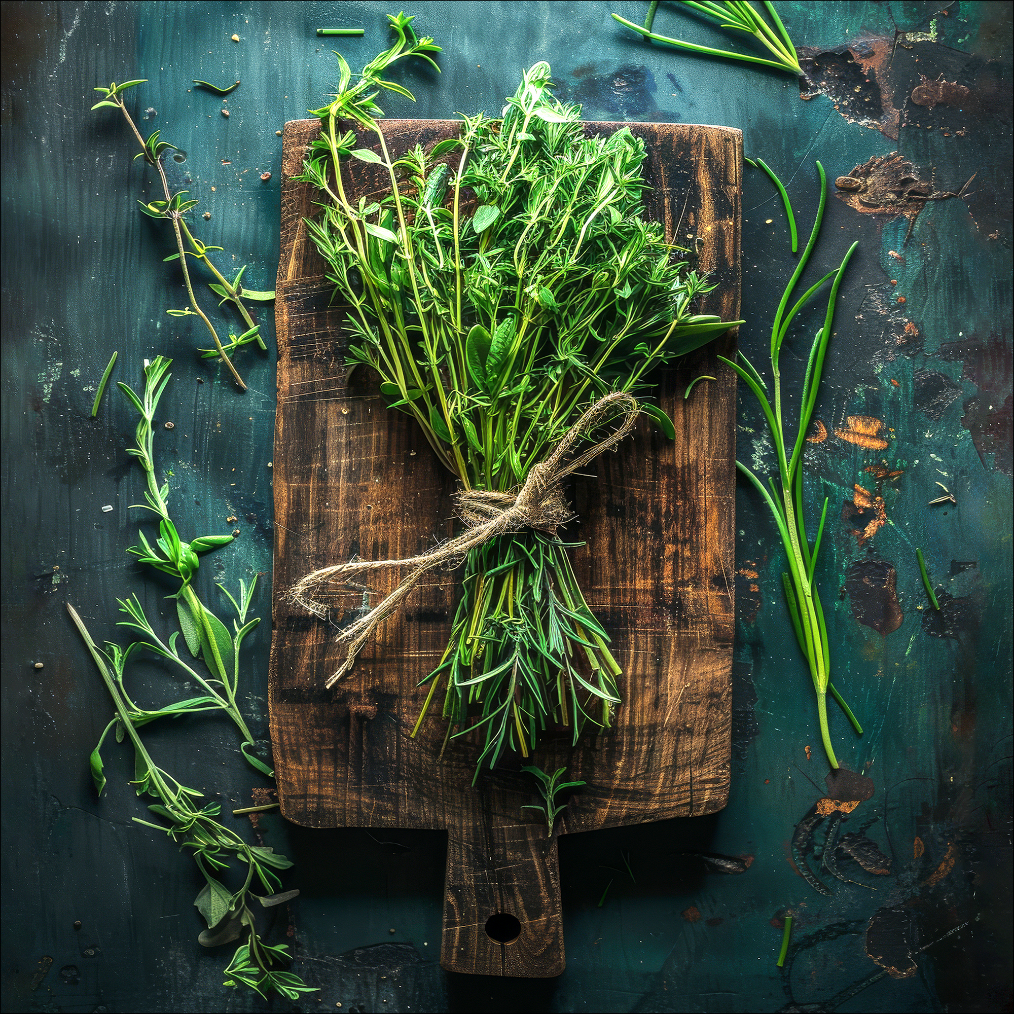 Glasbild Glas-Art 'Herbal Bunch' 30 x 30 cm