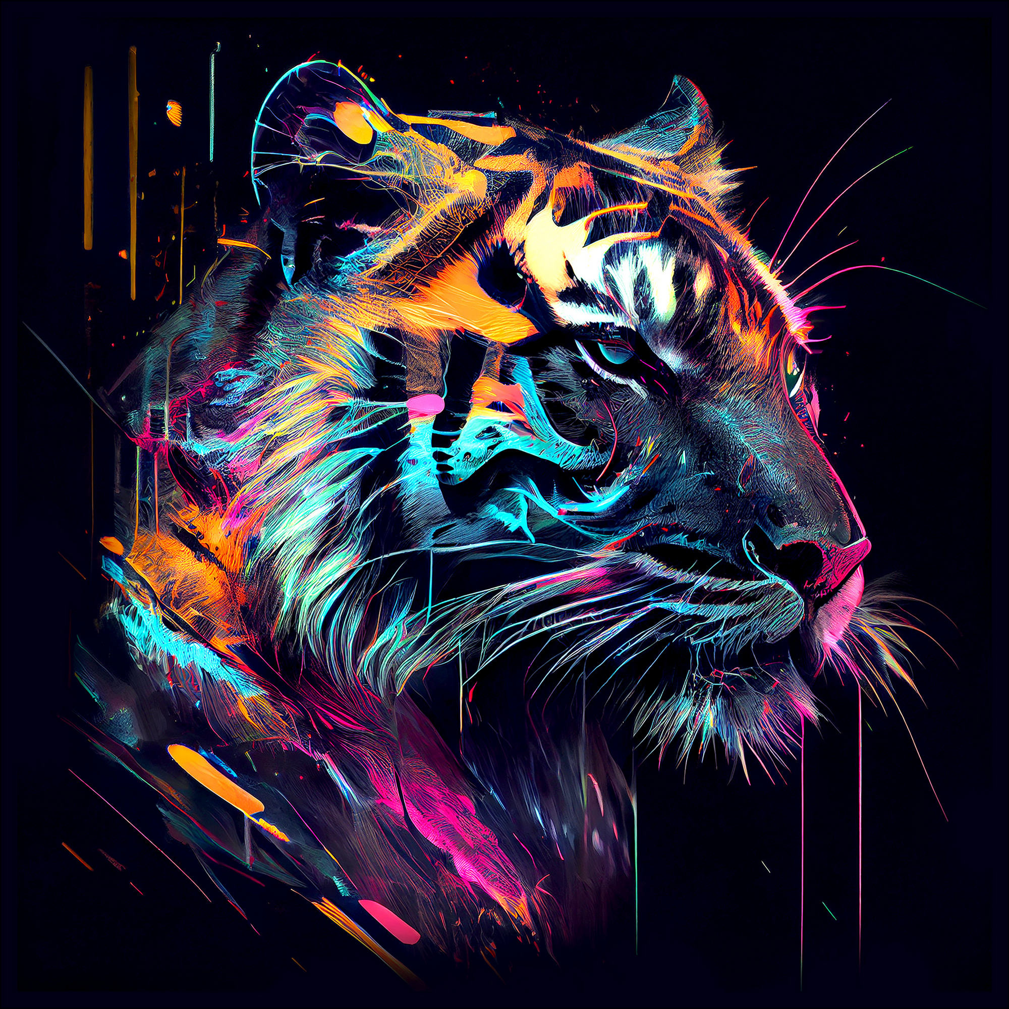 Glasbild Glas-Art 'Tiger Head II' 20 x 20 cm