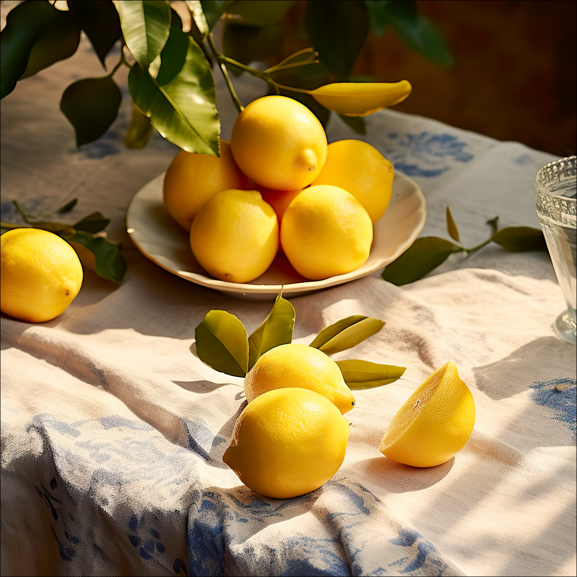Glasbild Glas-Art 'Lemons IV' 20 x 20 cm