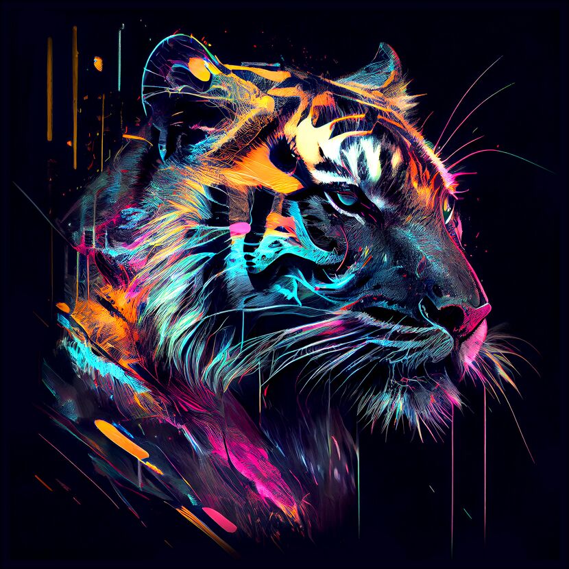 Glasbild Glas-Art 'Tiger Head II' 30 x 30 cm