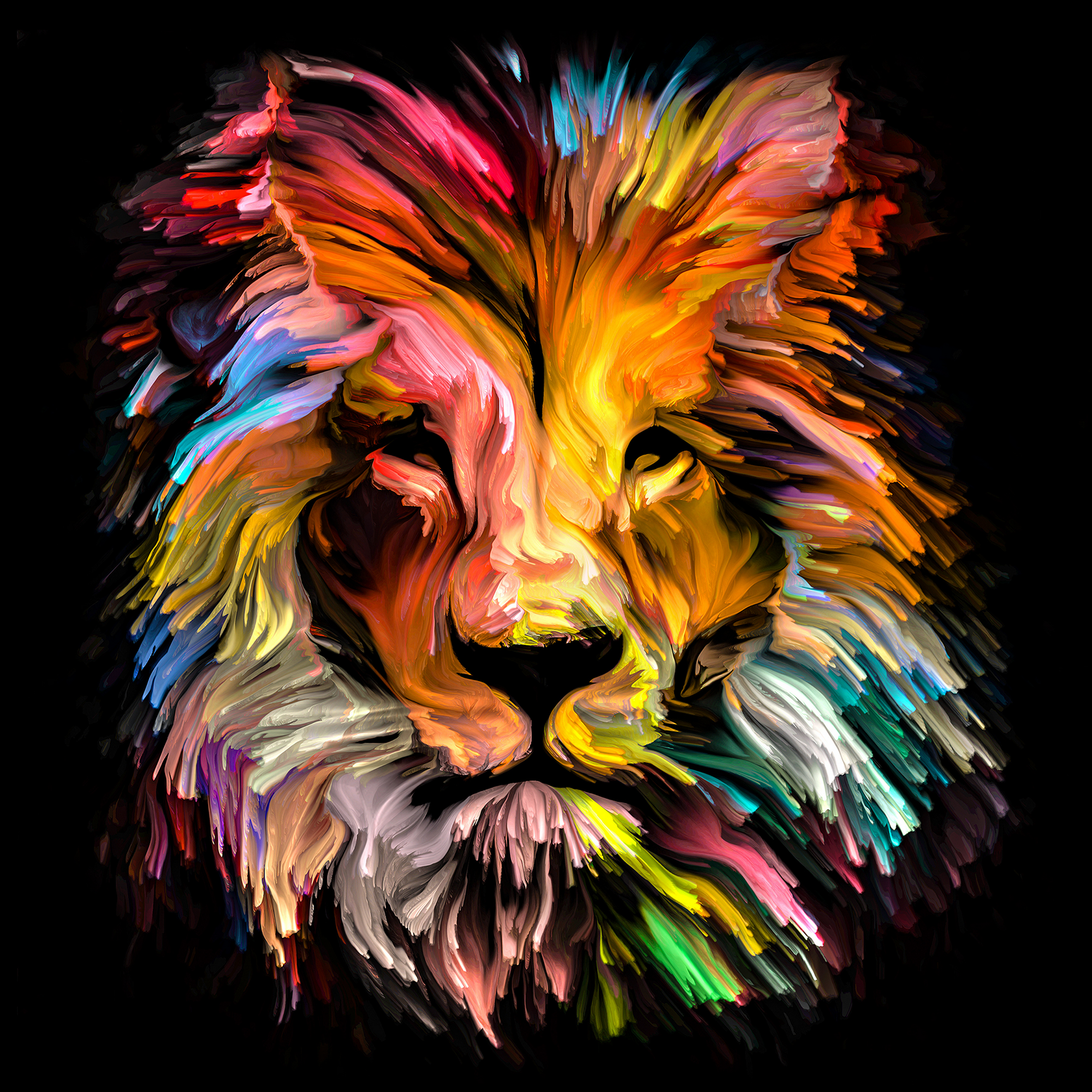 Glasbild Glas-Art 'Lion Head' 30 x 30 cm