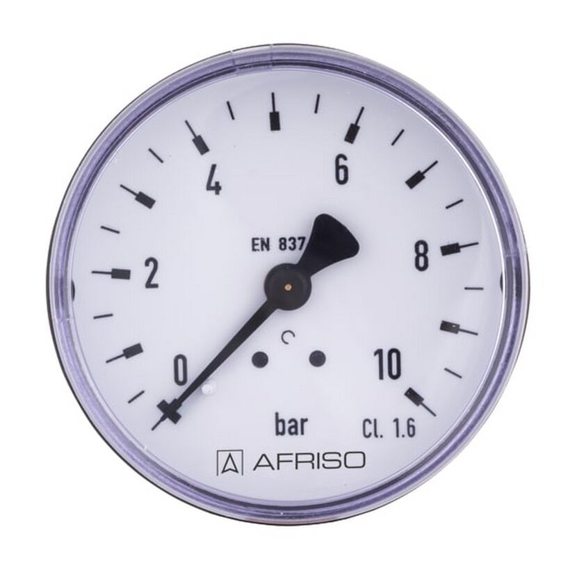 AFRISO Standardmanometer RF 40, zeigt circa 5 bar an.