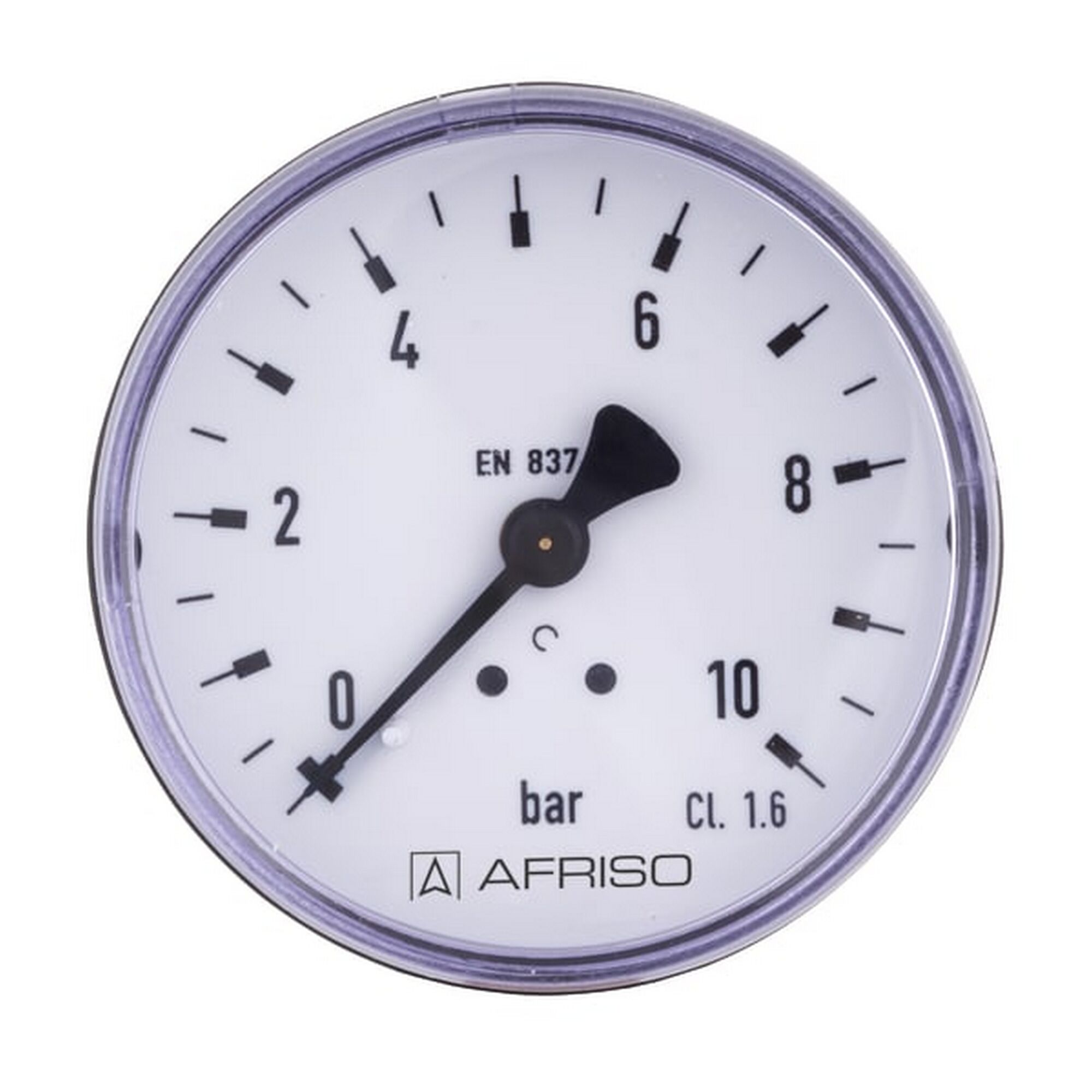 AFRISO Standardmanometer RF 40, zeigt circa 5 bar an.