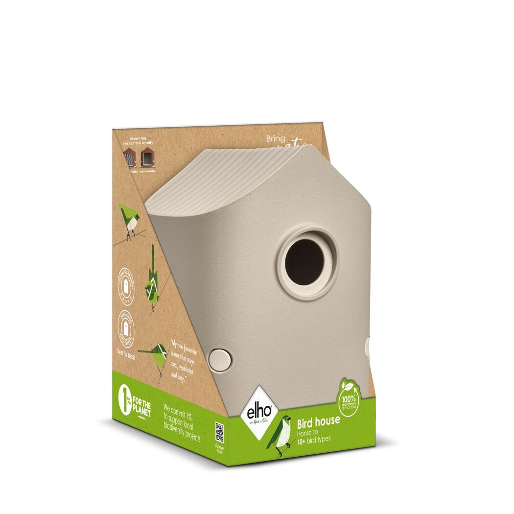 Vogelfutterhaus 'B's cosy' 18 x 17,6 x 23 cm beige