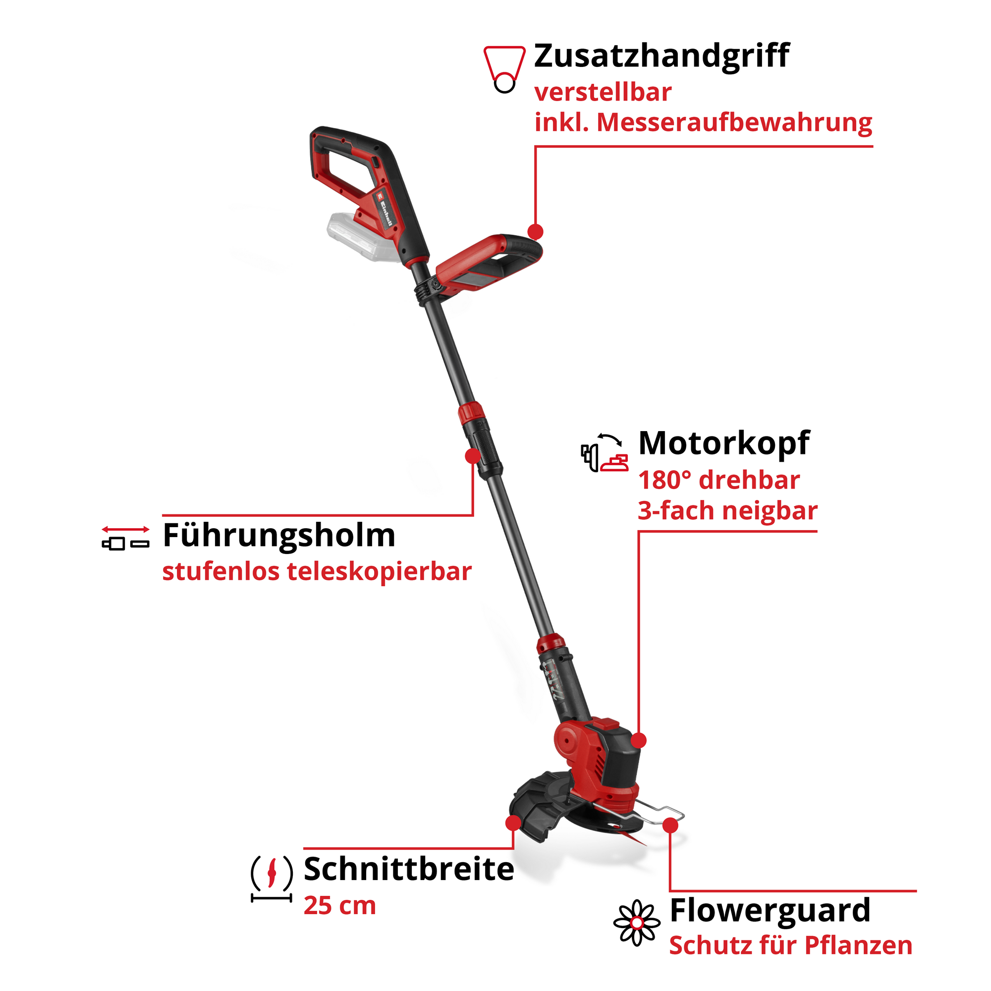 Akku-Rasentrimmer 'GE-CT 18/25-1 Li-Solo' 18 V ohne Akku und Ladegerät