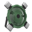 Camping-Ventilator grün mit LED-Licht und Fernbedienung Ø 21,5 cm