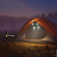 Camping-Ventilator grün mit LED-Licht und Fernbedienung Ø 21,5 cm