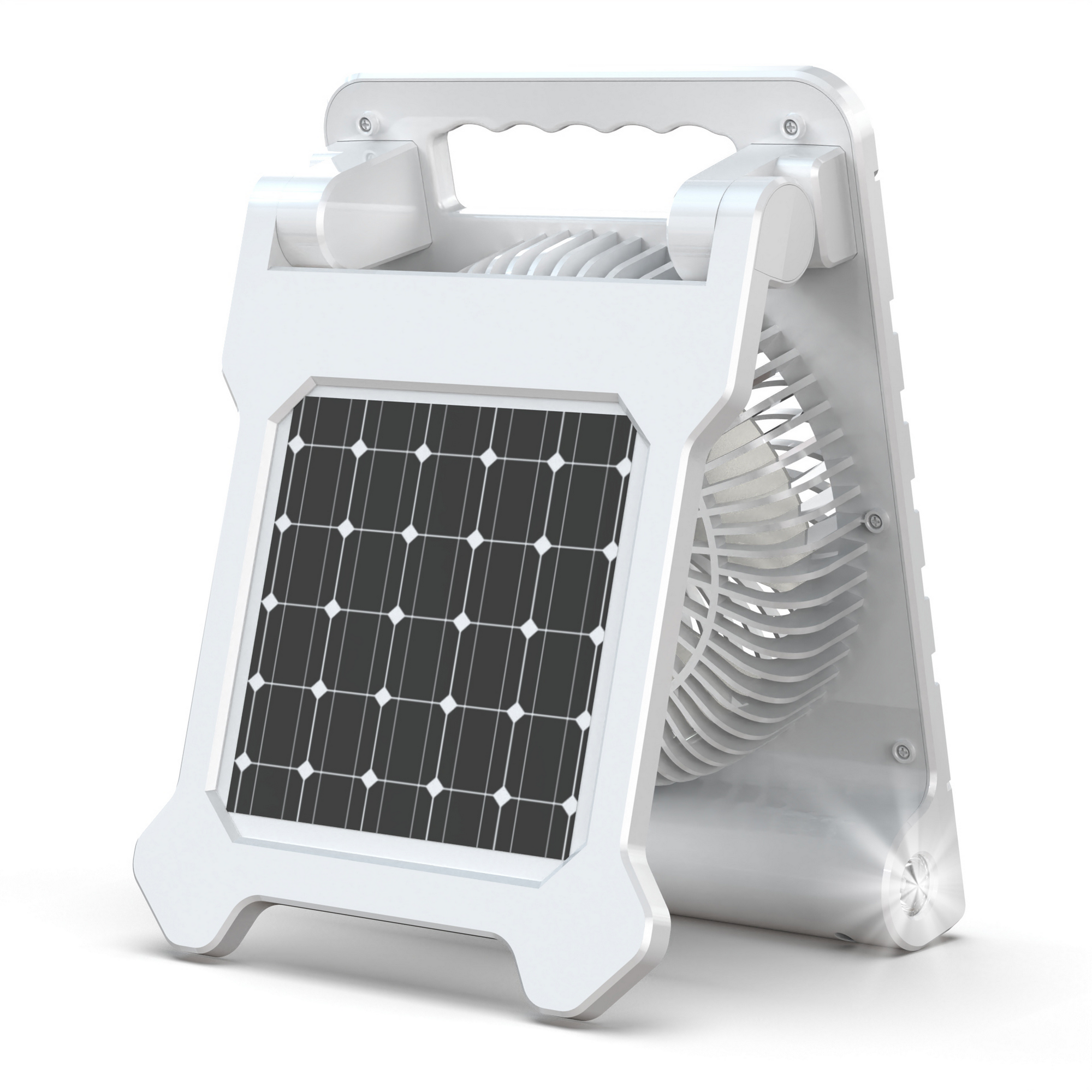 Camping-Ventilator weiß Solarpanel Front-/Seitenleuchten 19 x 25 cm