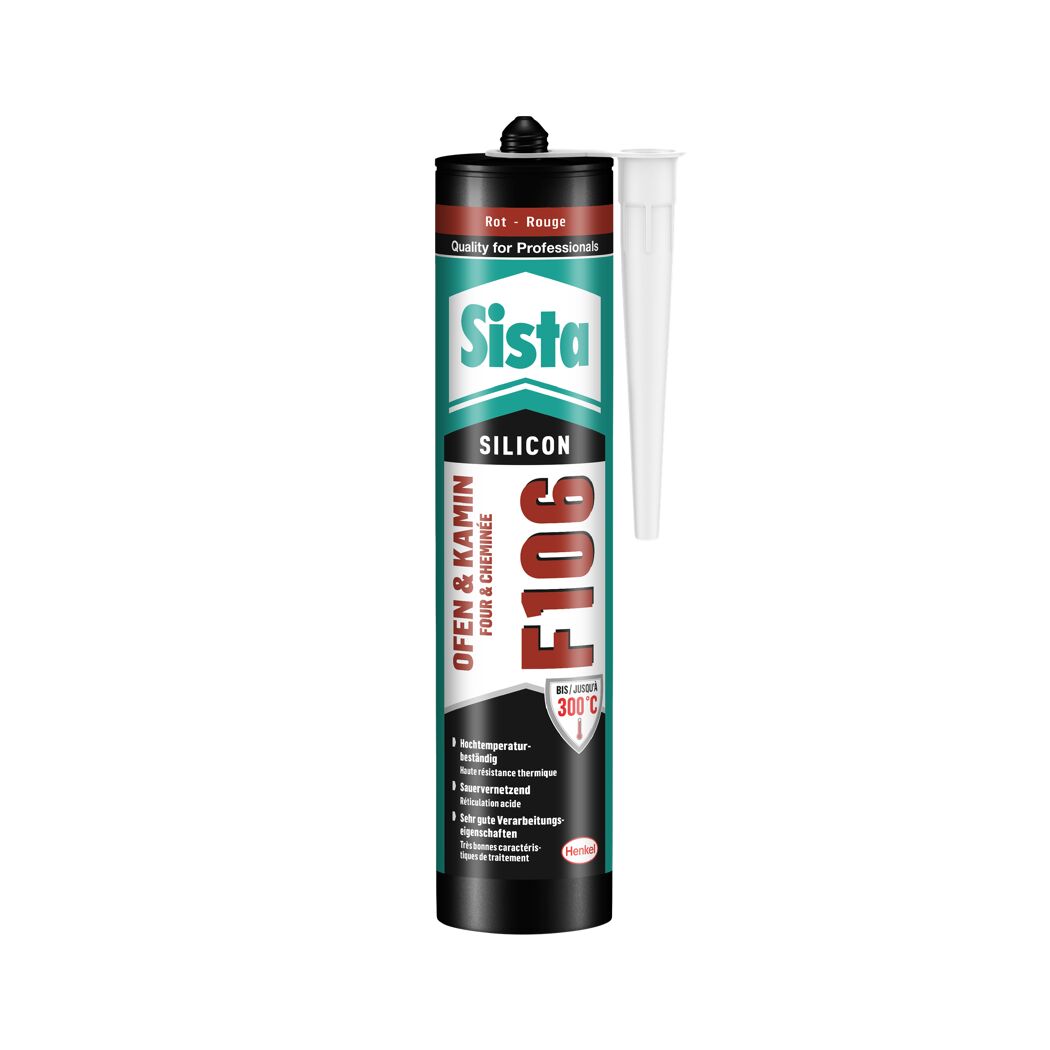 Ofen- und Kaminsilikon 'F106' rot 300 ml