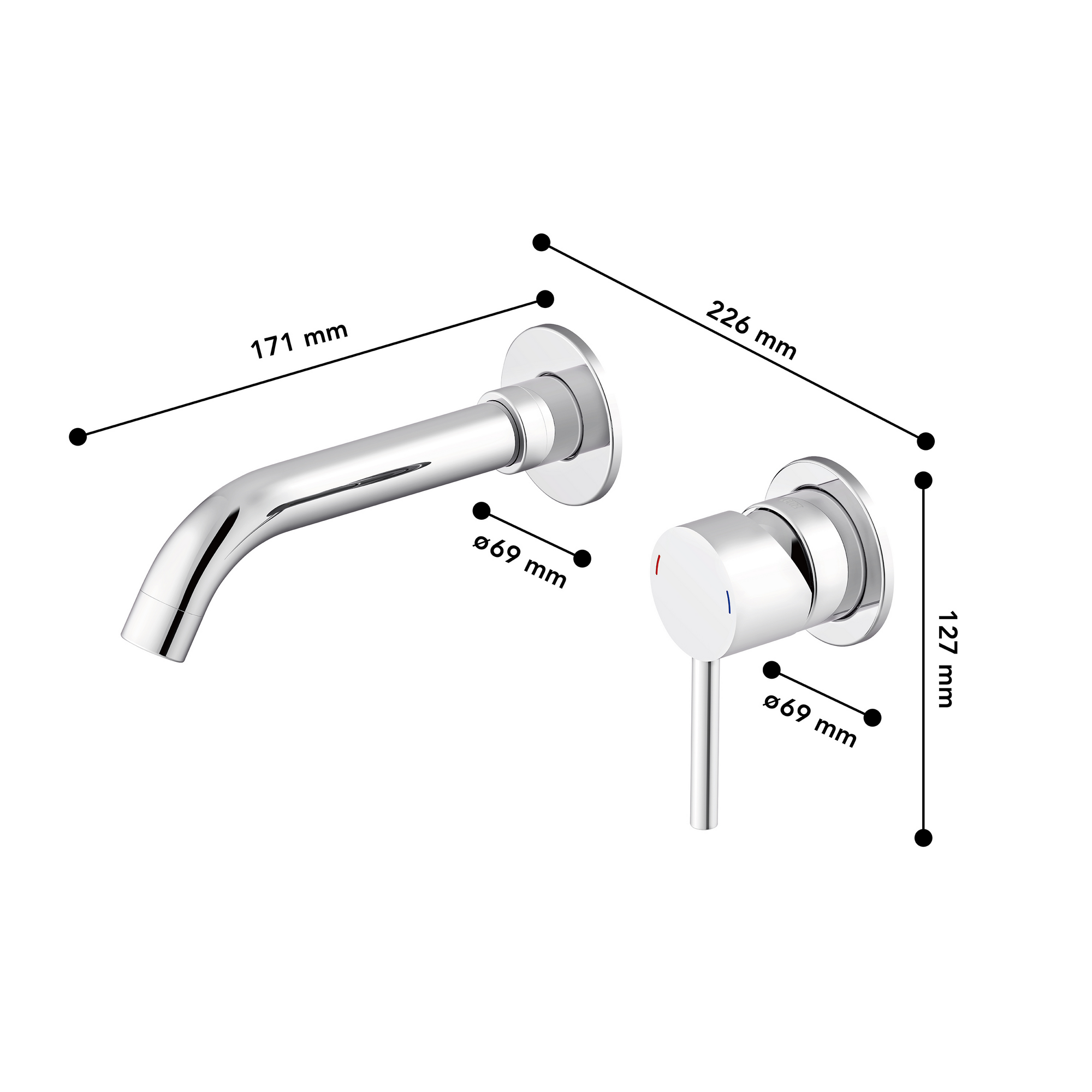 Waschtischarmatur 'Bow²' chromfarben 12,7 cm
