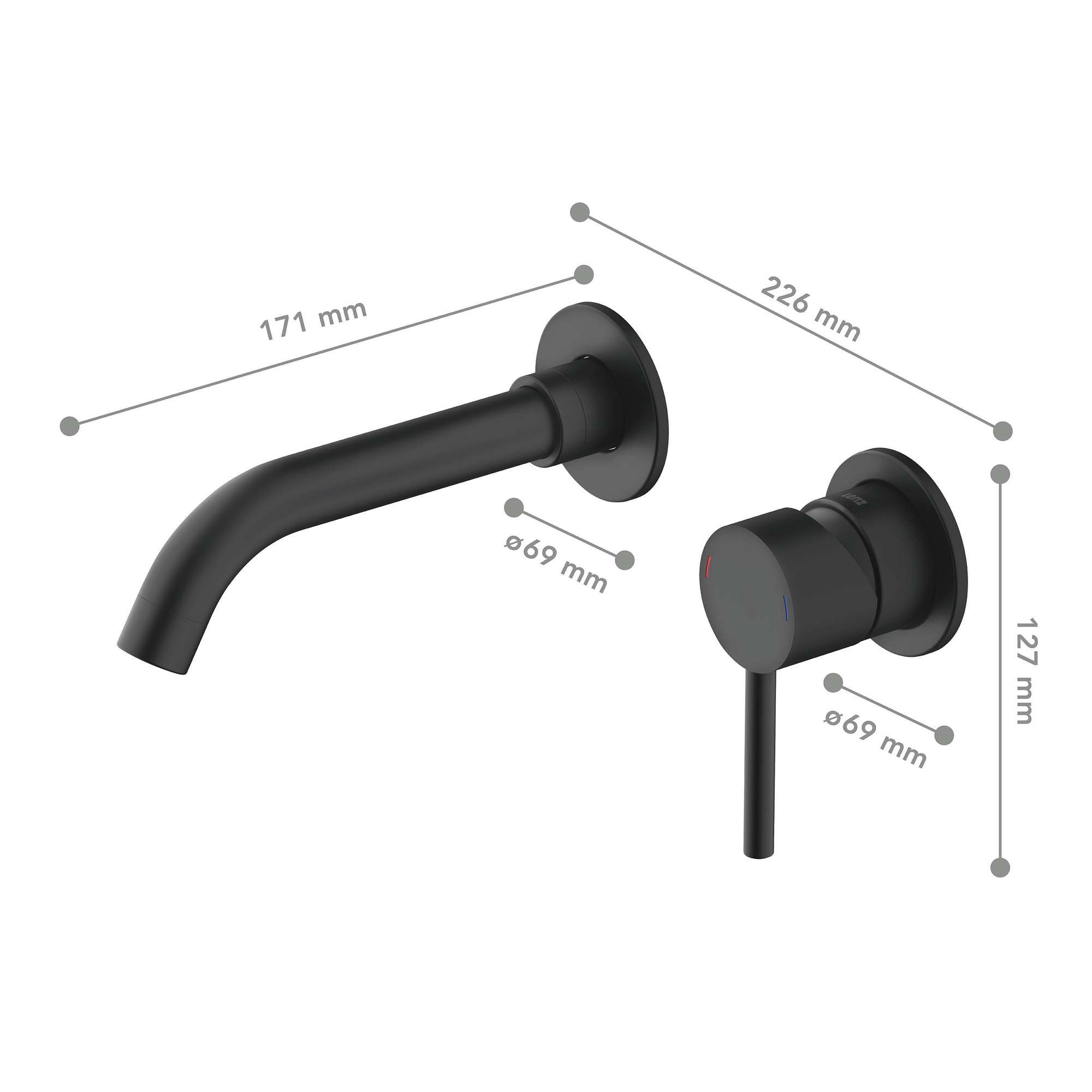 Waschtischarmatur 'Bow²' schwarz-matt 12,7 cm