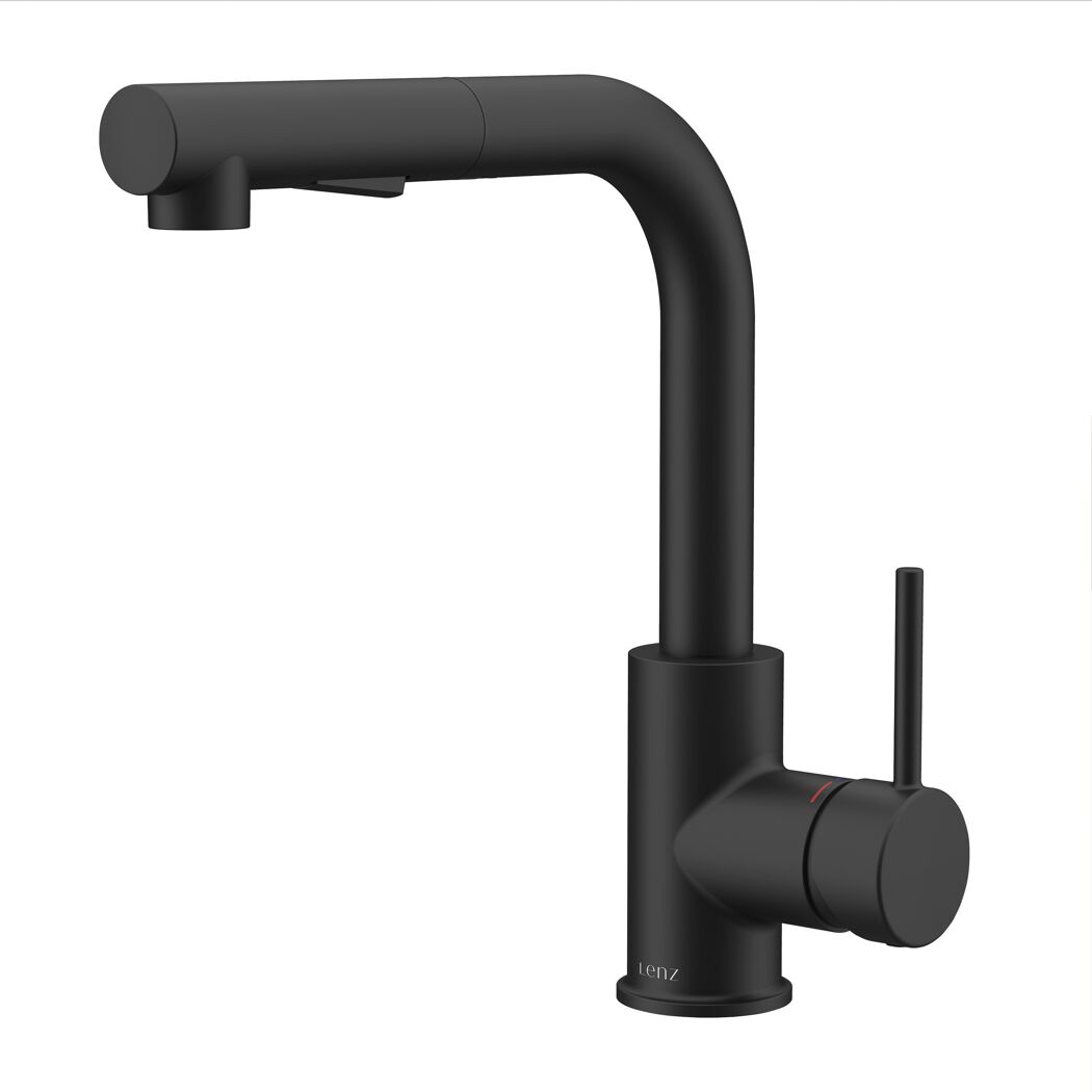 Küchenarmatur 'Olina Flex' schwarz-matt 27,7 cm mit Geschirrbrause