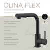 Küchenarmatur 'Olina Flex' schwarz-matt 27,7 cm mit Geschirrbrause