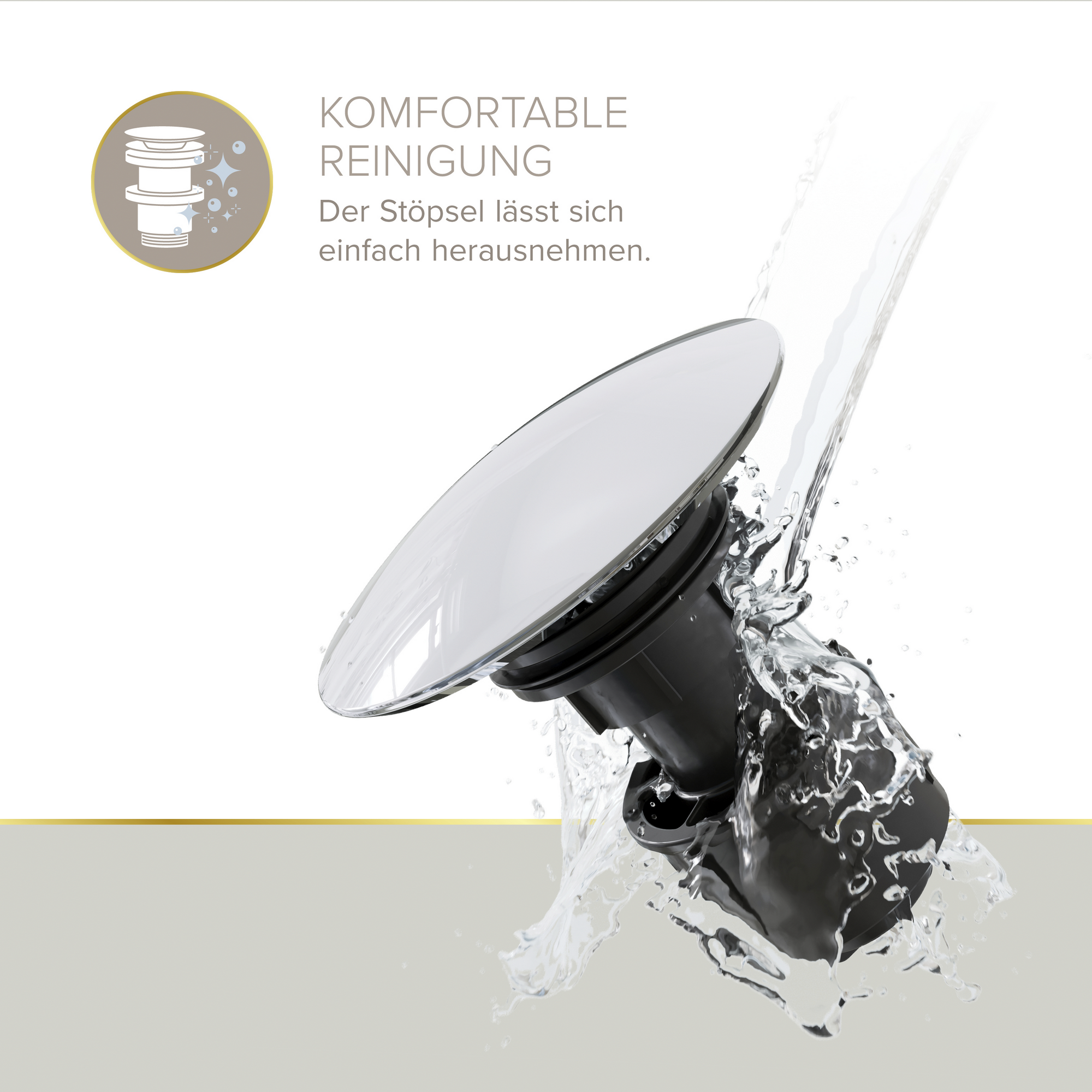 Pop-Up-Ablaufventil 'EasyClean' chromfarben