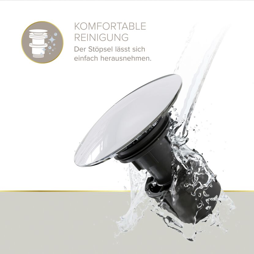 Pop-Up-Ablaufventil 'EasyClean' chromfarben