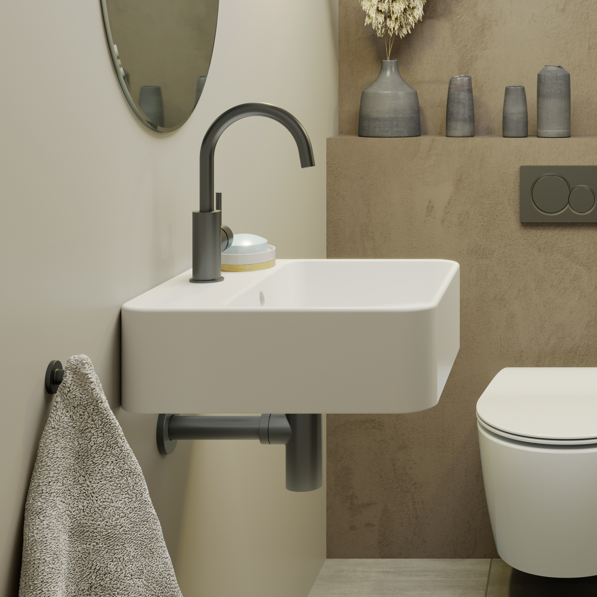 Pop-Up-Ablaufventil 'EasyClean' graphitfarben