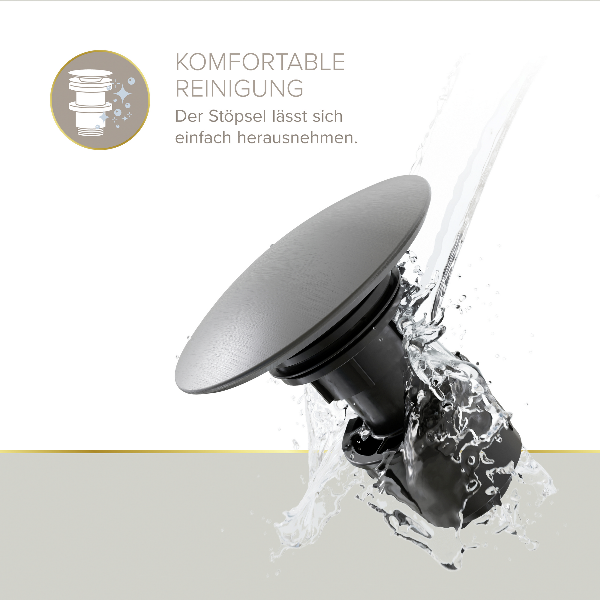 Pop-Up-Ablaufventil 'EasyClean' graphitfarben