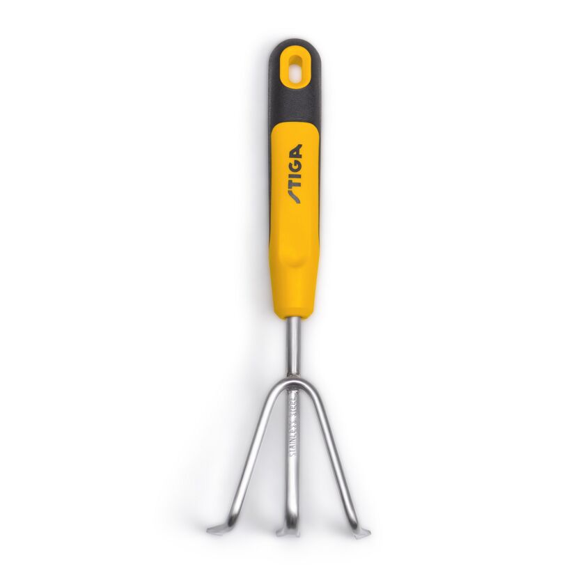 Handgrubber gelb 3 Zinken 29 cm