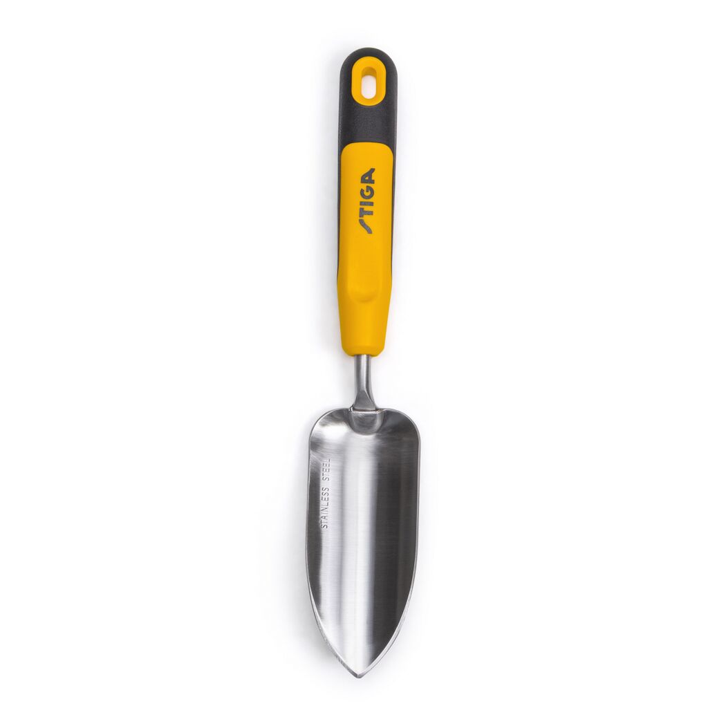 Pflanzschaufel Edelstahl gelb 34 cm