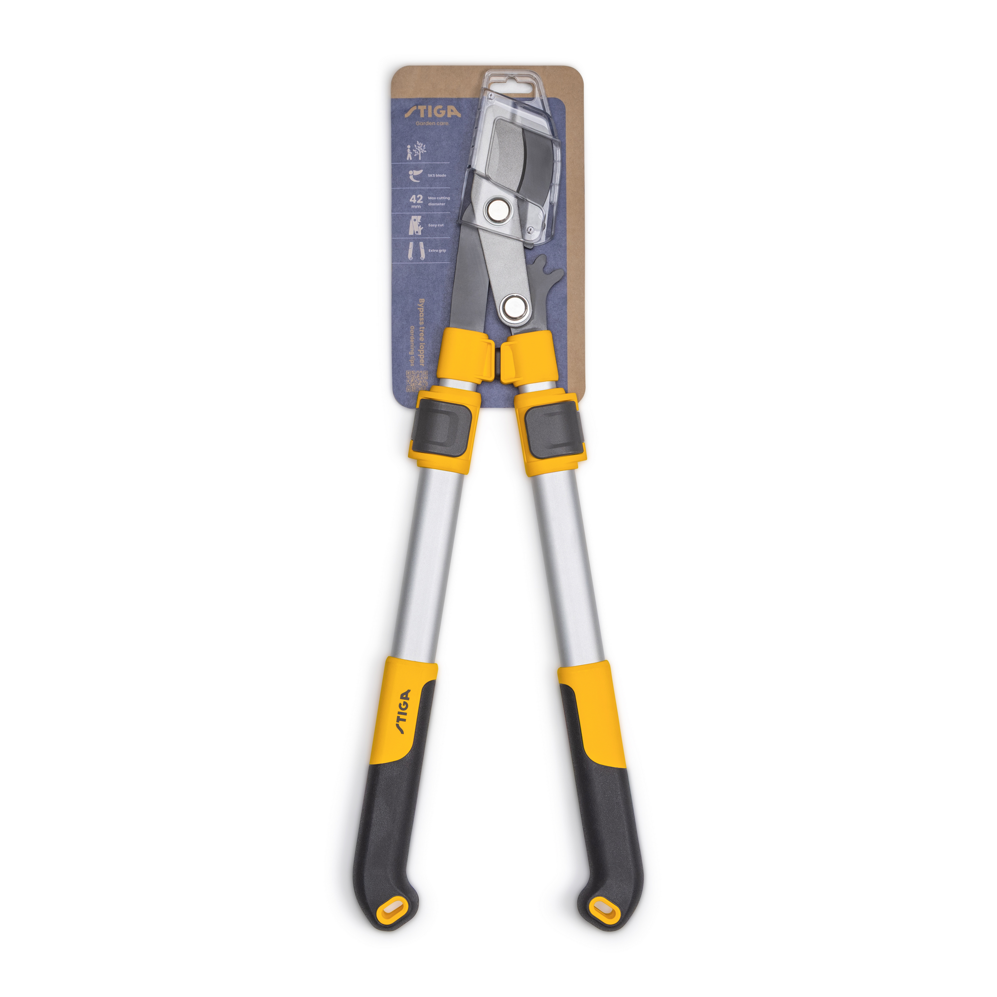 Teleskop-Bypass-Astschere gelb 66 cm