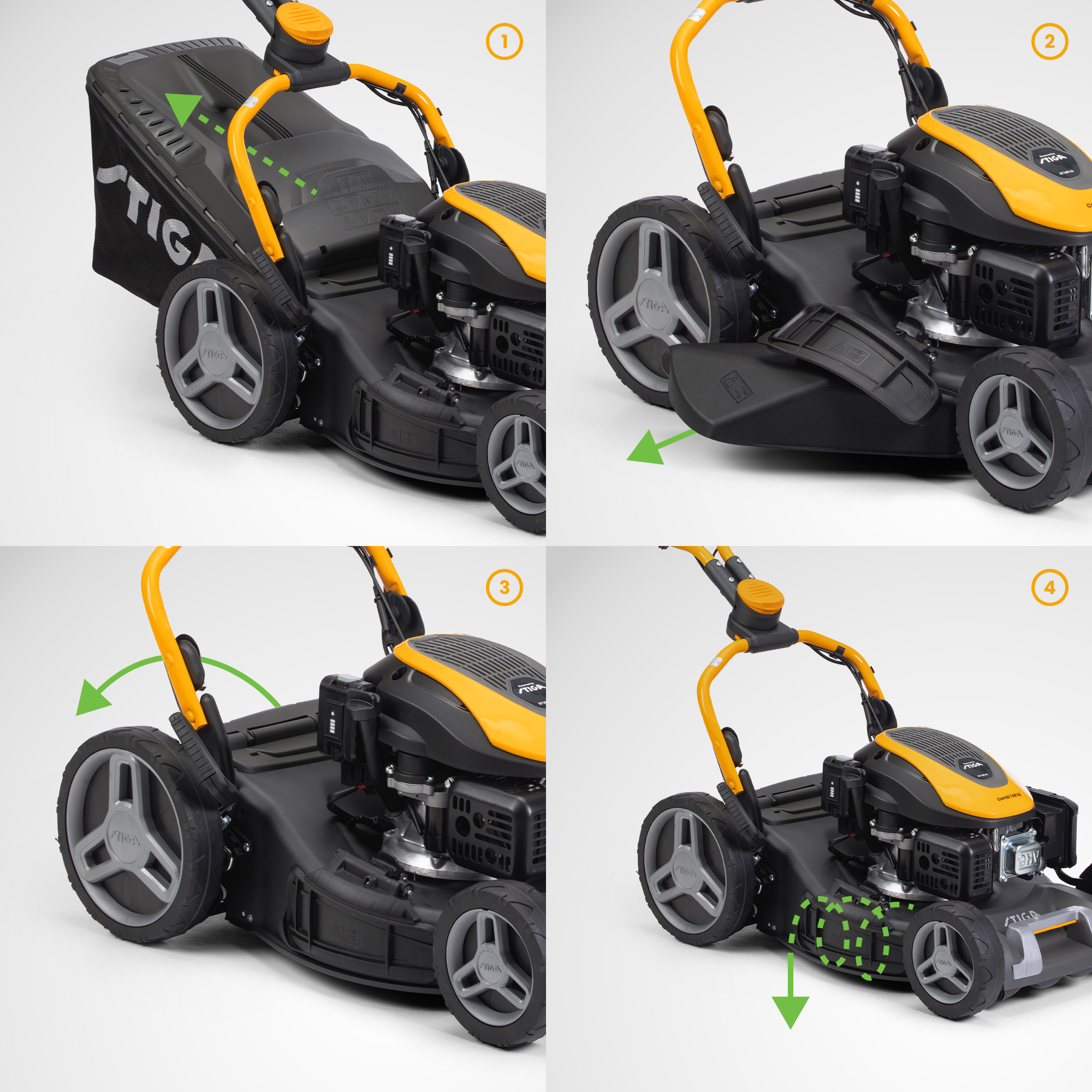 Benzin-Rasenmäher 'Combi 748 SE' 2,2 kW mit Starterakku und Ladegerät