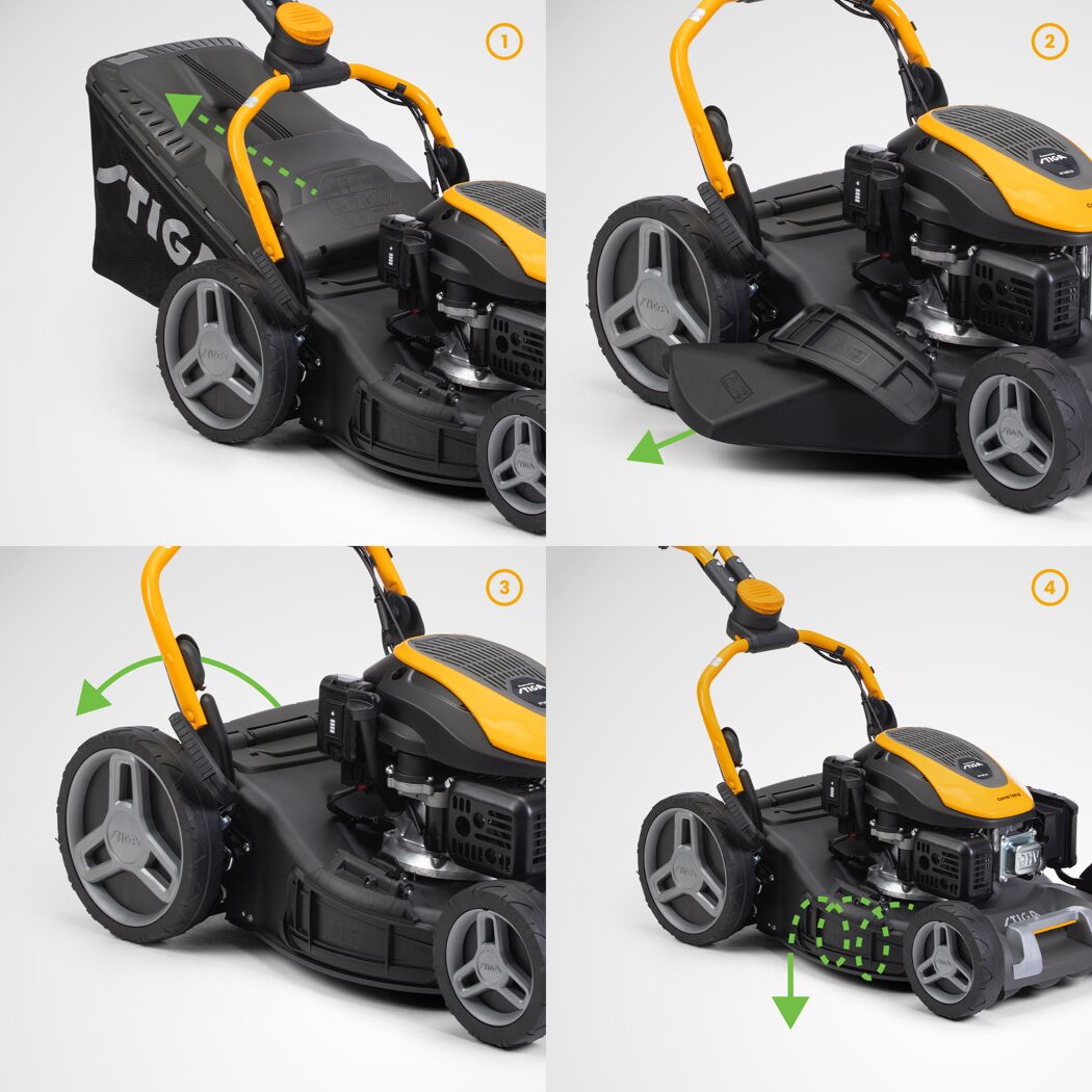 Benzin-Rasenmäher 'Combi 748 SE' 2,2 kW mit Starterakku und Ladegerät