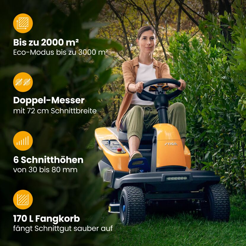 Akku-Rasentraktor 'Swift 372e' mit Akku und Ladegerät
