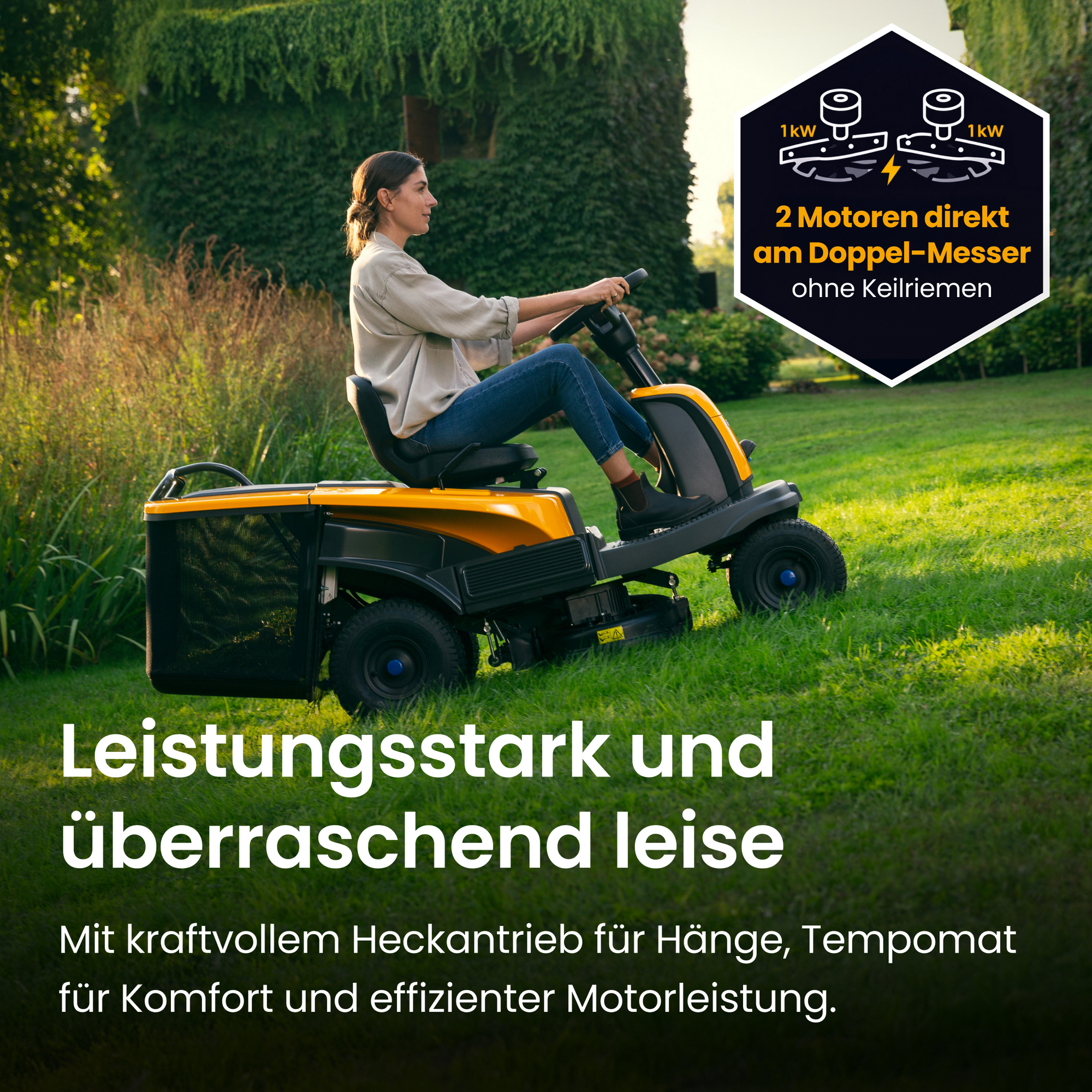 Akku-Rasentraktor 'Swift 372e' mit Akku und Ladegerät